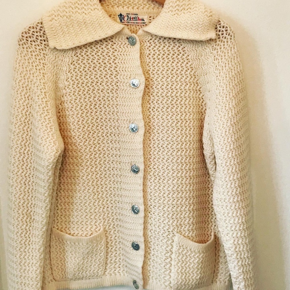 Vintage Italian wool collared cardigan